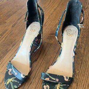 Vince Camuto Black Floral Heels